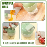 4 in 1 Portable Electric Vegetable Cutter Set – Wireless Food Chopper & Slicer for Kitchen