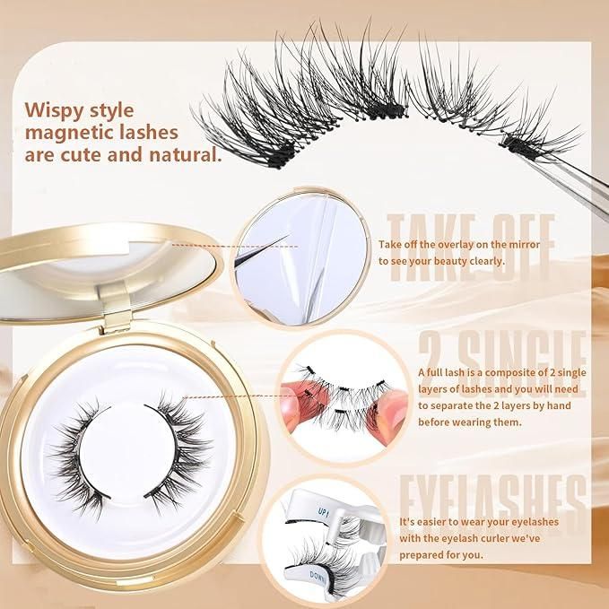 Magnetic Eyelashes for Women (Pair of 1) | Natural Look, Reusable & Easy to Apply