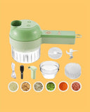 4 in 1 Portable Electric Vegetable Cutter Set – Wireless Food Chopper & Slicer for Kitchen