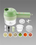 4 in 1 Portable Electric Vegetable Cutter Set – Wireless Food Chopper & Slicer for Kitchen