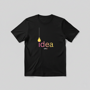 CPTR-II “Idea” Quote T-Shirt – Black | Half Sleeve Premium Cotton Tee