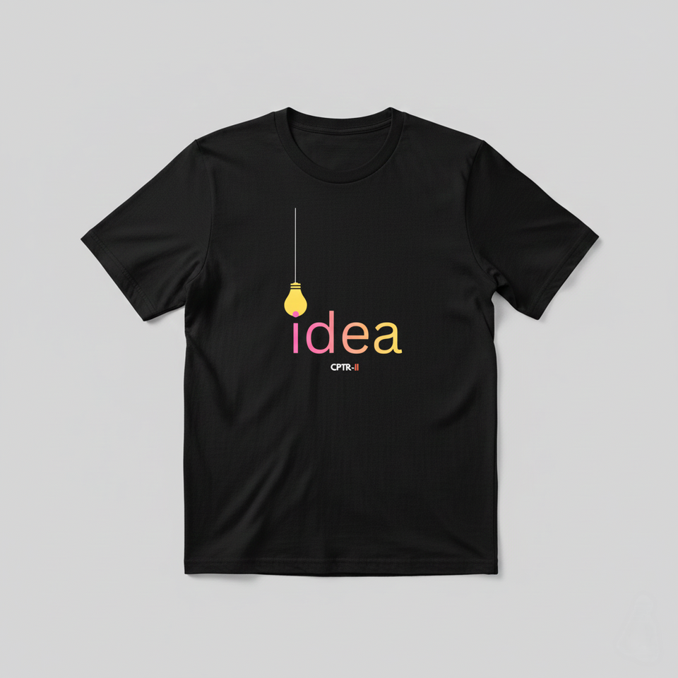 CPTR-II “Idea” Quote T-Shirt – Black | Half Sleeve Premium Cotton Tee