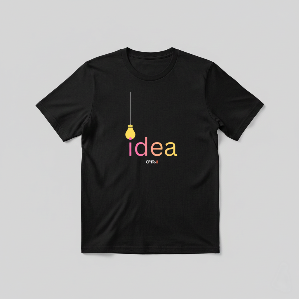 CPTR-II “Idea” Quote T-Shirt – Black | Half Sleeve Premium Cotton Tee