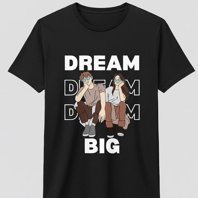 Dream Big Black Quote T-Shirt | Half Sleeve Trendy Tee for You | TheUnboxify.com