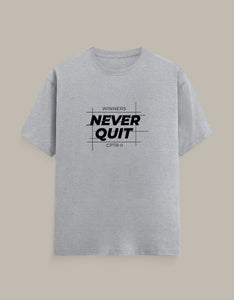 Men's "Winners Never Quit" T-Shirt | CPTR-II Motivation Tee