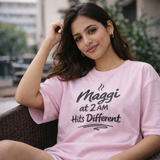 Maggi At 2 AM Oversized T-Shirt | Unisex Gen Z Streetwear India - View 1