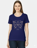 Abstract Butterfly Wings Number II Black T-Shirt – Elegant Minimal Graphic Tee for Women