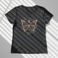 Abstract Butterfly Wings Number II Black T-Shirt – Elegant Minimal Graphic Tee for Women