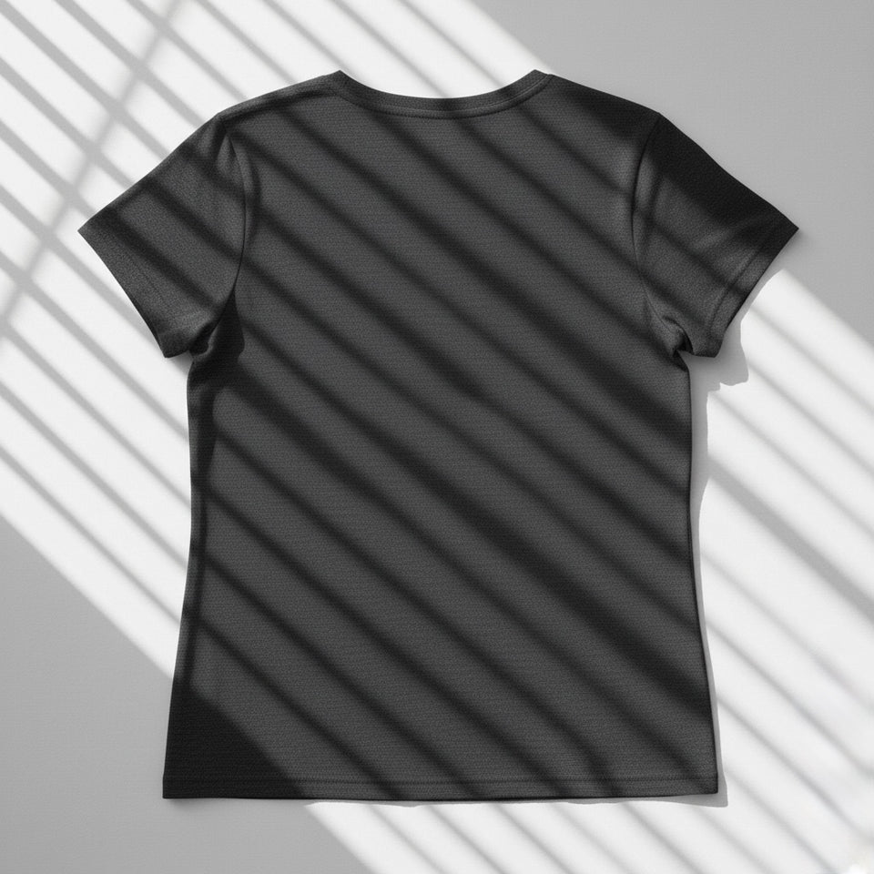 Abstract Butterfly Wings Number II Black T-Shirt – Elegant Minimal Graphic Tee for Women