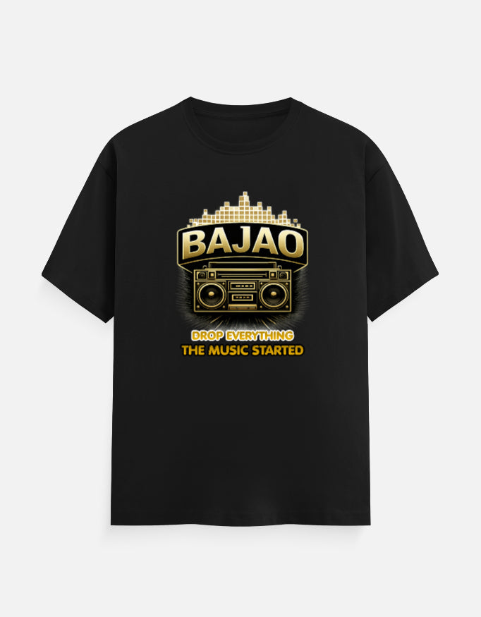 Bajao, Drop Everything The Music Started | Trendble Music Edition T-Shirt Trendble.com - View 3