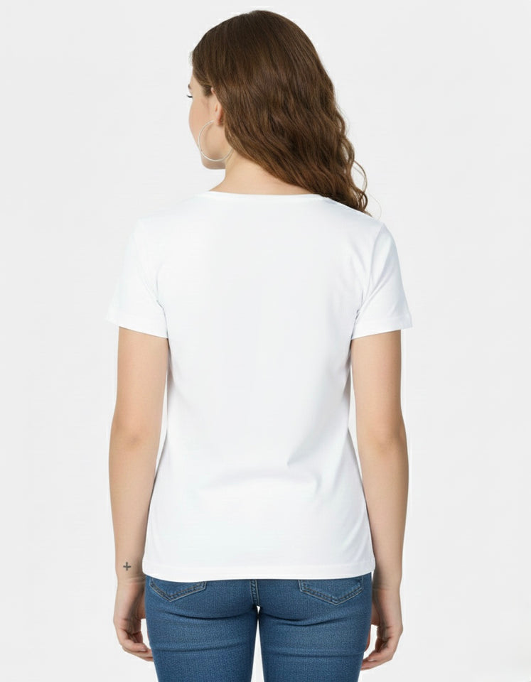 Becoming Her CPTR-II White T-Shirt for Women | Minimal Motivational Tee