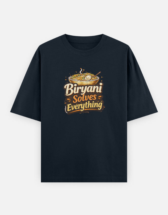Biryani Solves Everything Oversized T-Shirt for Food Lovers | Unisex - View 6
