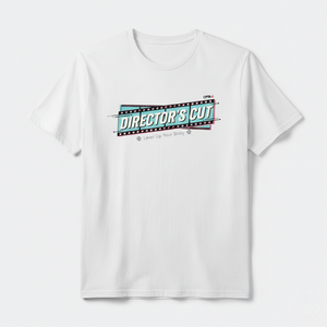 CPTR-II “Director’s Cut – Level Up Your Story” White Motivational Quote T-Shirt | Filmmaker & Storyteller Half Sleeve Tee