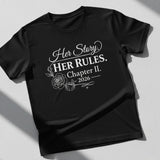 CPTR-II “Her Story Her Rules – Chapter II 2026” Black T-Shirt | Women’s Empowerment Quote Tee, Half Sleeve