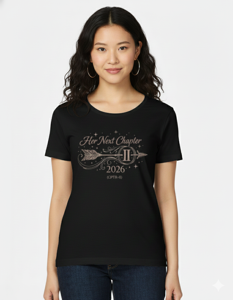 Her Next Chapter 2026 CPTR-II Edition White T-Shirt | Women’s Inspirational Tee