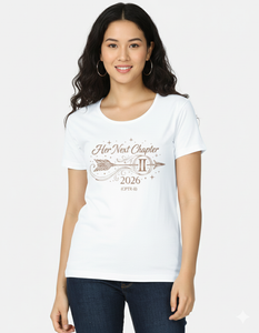 Her Next Chapter 2026 CPTR-II Edition White T-Shirt | Women’s Inspirational Tee