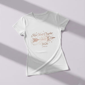 Her Next Chapter 2026 CPTR-II Edition White T-Shirt | Women’s Inspirational Tee