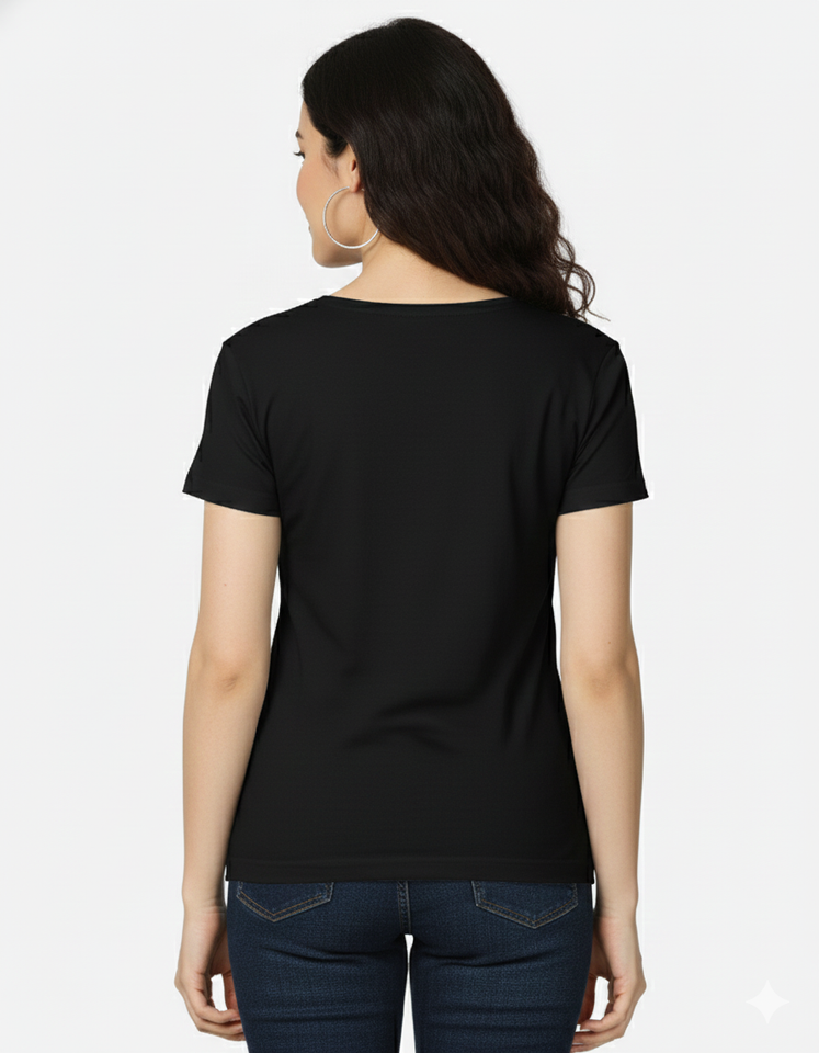 CPTR-II “Her Story Her Rules – Chapter II 2026” Black T-Shirt | Women’s Empowerment Quote Tee, Half Sleeve