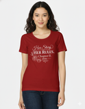 CPTR-II “Her Story Her Rules – Chapter II 2026” Black T-Shirt | Women’s Empowerment Quote Tee, Half Sleeve