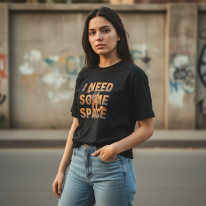 I Need Some Space Black Graphic Printed Regular fit T-Shirt for Women – Trendble