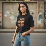 I Need Some Space Black Graphic Printed Regular fit T-Shirt for Women – Trendble - View 1