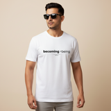indian-male-model-becoming-being-tshirt-white - View 1