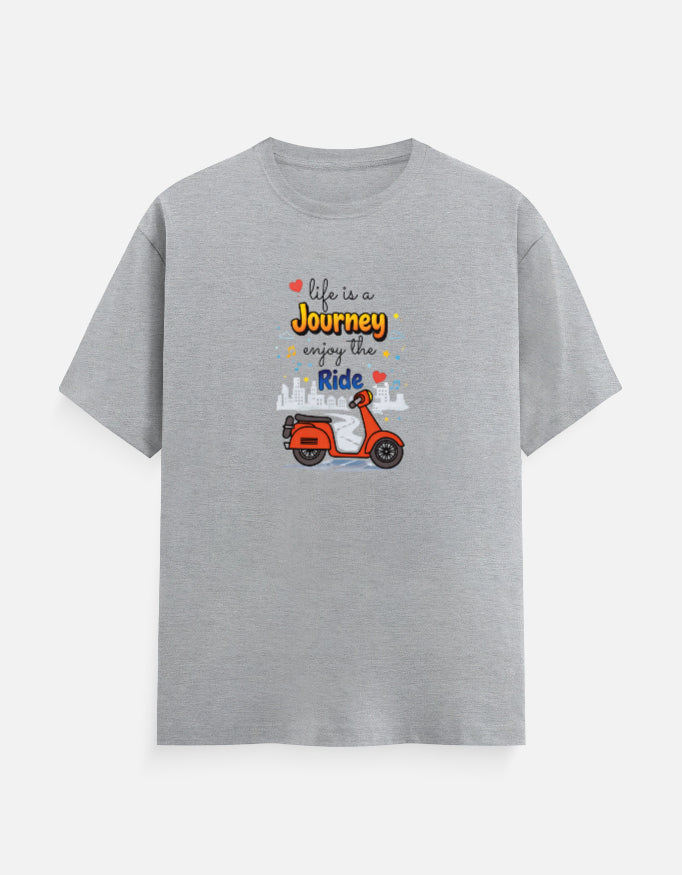 Life is a Journey Regular Fit T-Shirt – Unisex Minimal Quote T-shirt India Trendble.com - View 5