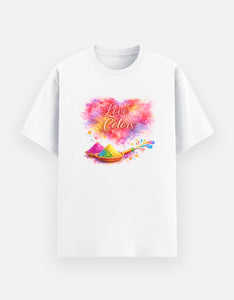 Love & Colors Regular Fit T-Shirt | Unisex Holi Tee | Trendble