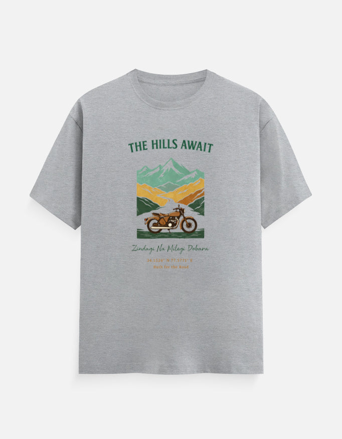 Men's "The Hills Await" Zindagi Na Milegi Dobara Adventure T-Shirt | CPTR-II Road Series CPTR-II - View 3