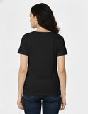 Minimal Female Line-Art CPTR-II Black Half Sleeve T-Shirt for Women – Modern Minimalist Graphic Tee