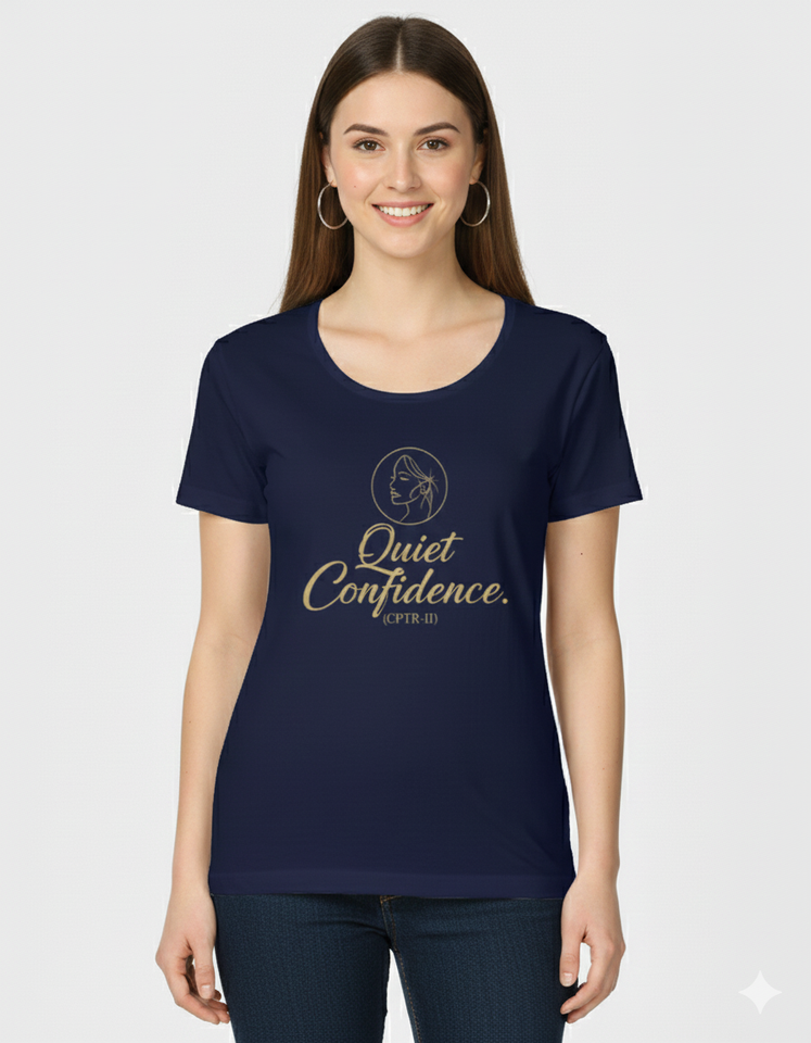 Quiet Confidence CPTR-II Black T-Shirt – Minimal Motivational Tee for Men & Women