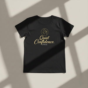 Quiet Confidence CPTR-II Black T-Shirt – Minimal Motivational Tee for Men & Women