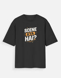 Scene Kya Hai? Oversized Drop-Shoulder T-Shirt | Unisex | Trendble Trendble.com - View 3