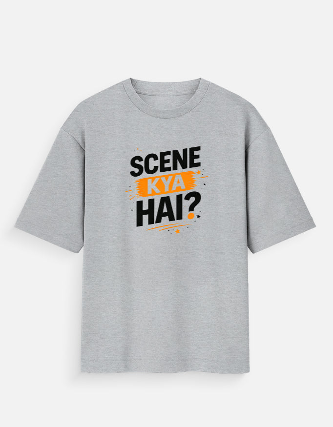 Scene Kya Hai? Oversized Drop-Shoulder T-Shirt | Unisex | Trendble Trendble.com - View 7