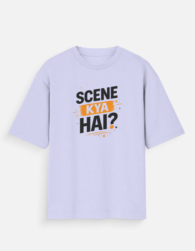 Scene Kya Hai? Oversized Drop-Shoulder T-Shirt | Unisex | Trendble Trendble.com - View 9