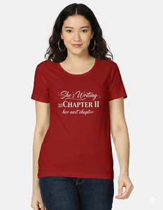 She’s Writing Chapter II CPTR-II Black T-Shirt | Empowering Women’s Graphic Tee