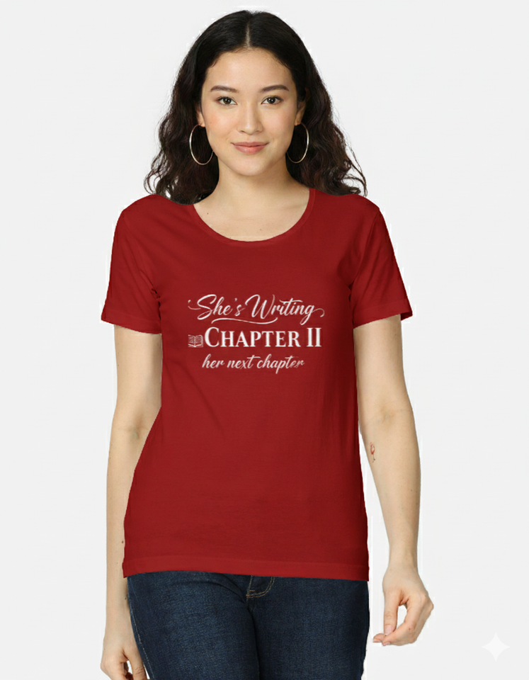 She’s Writing Chapter II CPTR-II Black T-Shirt | Empowering Women’s Graphic Tee