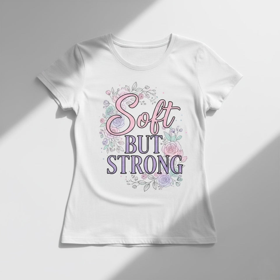Soft but Strong" T-Shirt | White Half Sleeve Resilience & Balance Tee| CPTR-II