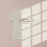 Softness is Strength" T-Shirt | White Half Sleeve Self-Compassion Tee | CPTR-II