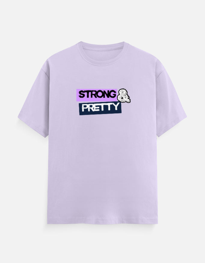 Strong and Pretty lavender women's graphic t-shirt regular fit — casual streetwear India Trendble - View 7