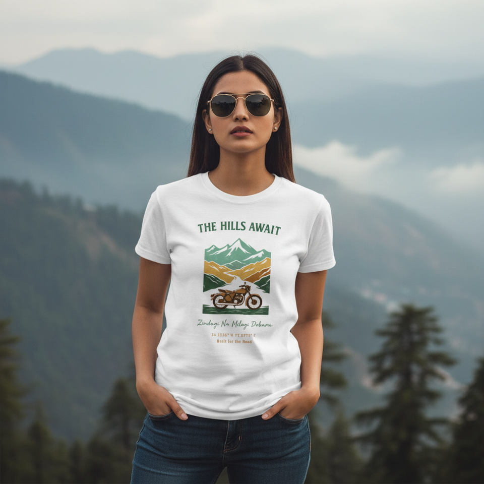 The Hills Await T-Shirt Hill Station Lifestyle Image - View 2