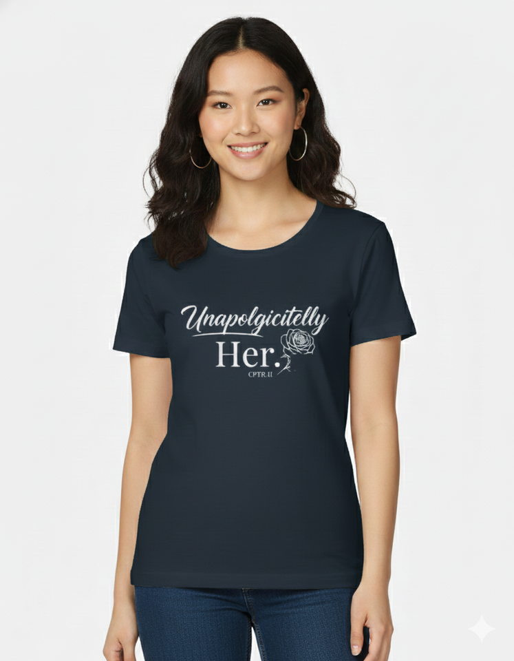 Unapologetically Her CPTR-II Edition Black T-Shirt | Bold Women’s Empowerment Tee