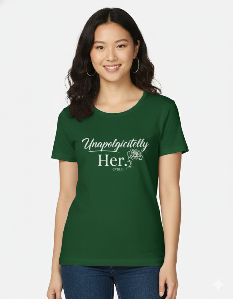 Unapologetically Her CPTR-II Edition Black T-Shirt | Bold Women’s Empowerment Tee