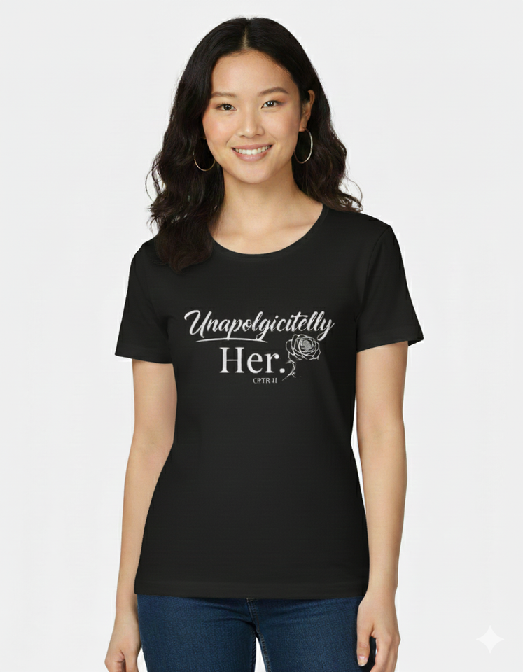 Unapologetically Her CPTR-II Edition Black T-Shirt | Bold Women’s Empowerment Tee
