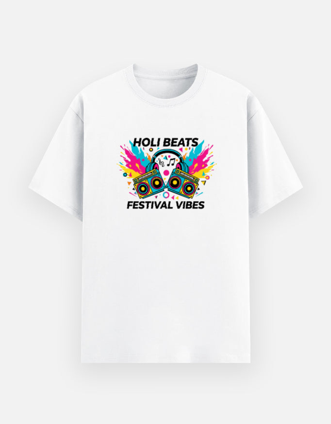 Holi Beats Festival Vibes – Couple & Friends Holi T Shirt | Regular Fit India - View 2