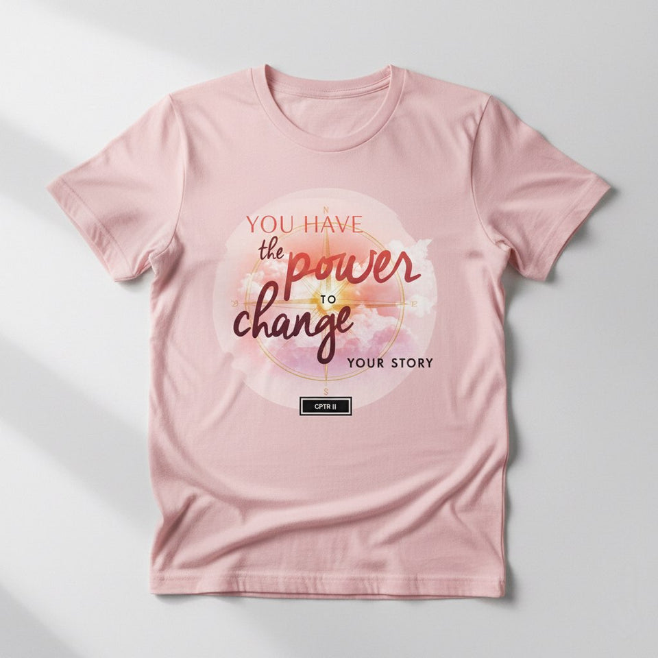 Change Your Story T-Shirt: Inspirational Pink Half Sleeve Motivational Tee